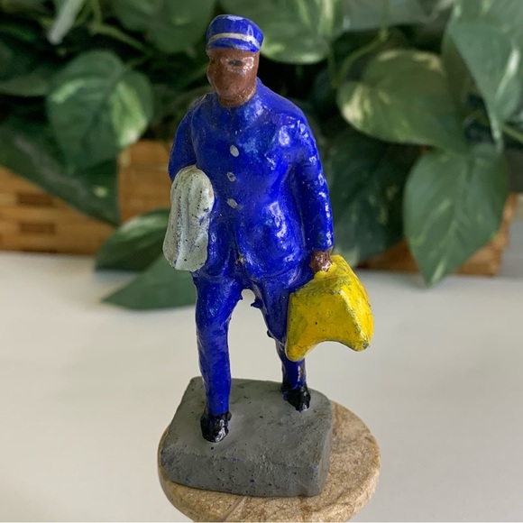 Antique Composition Figure J Hill Dining Car Attendant Toy Trico Figurine Japan - Picture 9 of 14